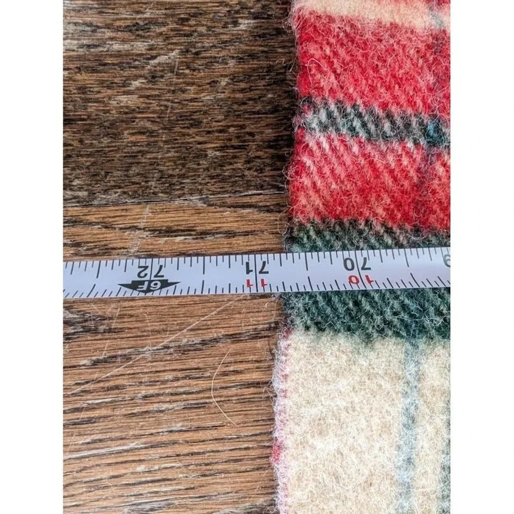 Vtg Satin Trim Wool Blanket Full 76x71 Plaid‎ Lodge Cabin Rustic Christmas Flaw